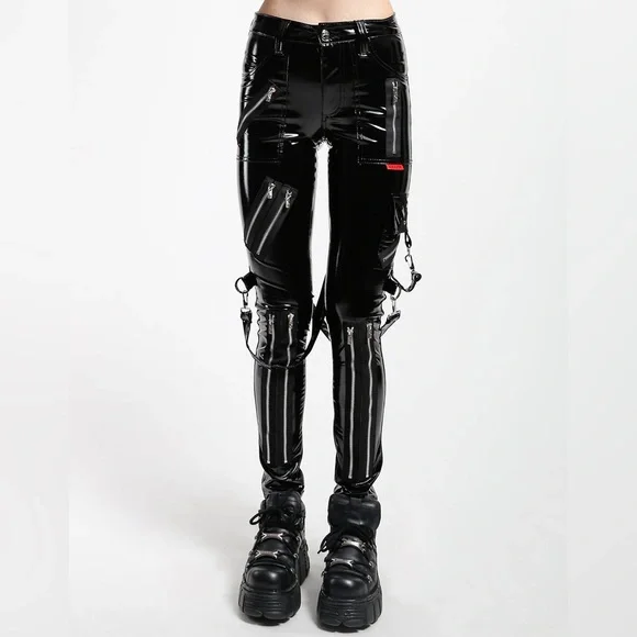 NEW TRIPP NYC Black Vinyl Rage Bondage Pants Size 25 - Picture 9 of 14